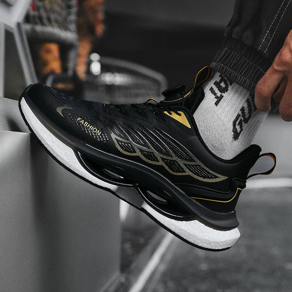 Lovers rotating shoelaces running shoes four seasons new soft sole outdoor casual sports shoes men's breathable light sneakers