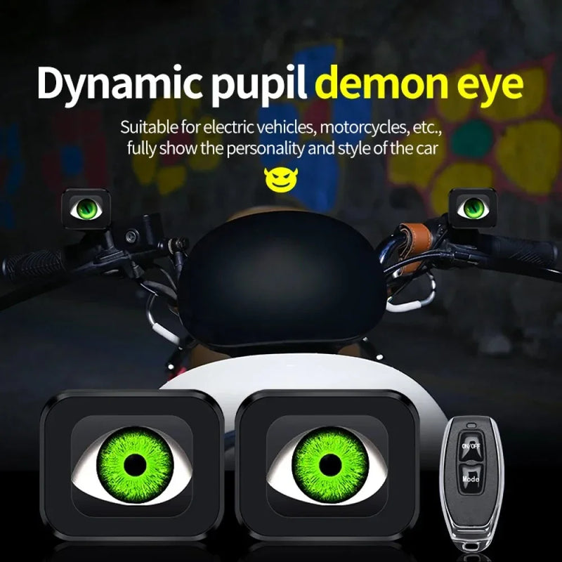 កញ្ចក់ម៉ូតូ Devil Eyes LED អេក្រង់ថាមវន្ត 12-36V 6 របៀបសម្រាប់ភ្លើងតុបតែងម៉ូតូ គ្រឿងបន្ថែមភ្លើងមុខរថយន្ត