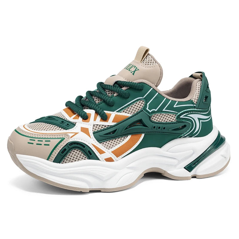 Men's mesh Chunky sneakers four seasons new soft sole outdoor running shoes fashion casual breathable light speed sports shoes