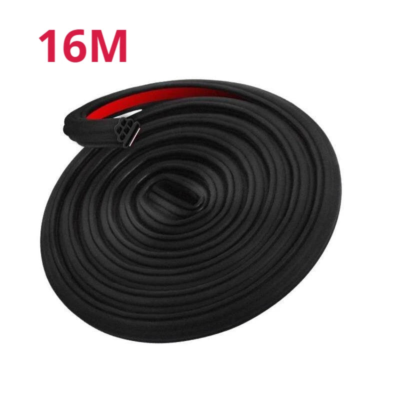 SEAMETAL Car Door Seal Strip 5/12/16m Rubber Three Layer Sealing Protector Soundproof Waterproof Weatherstrips for Car Door Hood