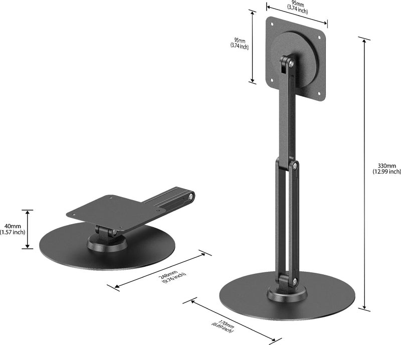 តង្កៀបម៉ាញេទិក UStand Mag Z1 ជើងទម្រ VESA 2 IN 1 ទ្រទ្រង់អតិបរមា ម៉ូនីទ័រ LCD Uperfect ទំហំ 19 អ៊ីញ ជាមួយនឹងការលៃតម្រូវទេវតា សម្រាប់អេក្រង់ទំហំ 7"-19"