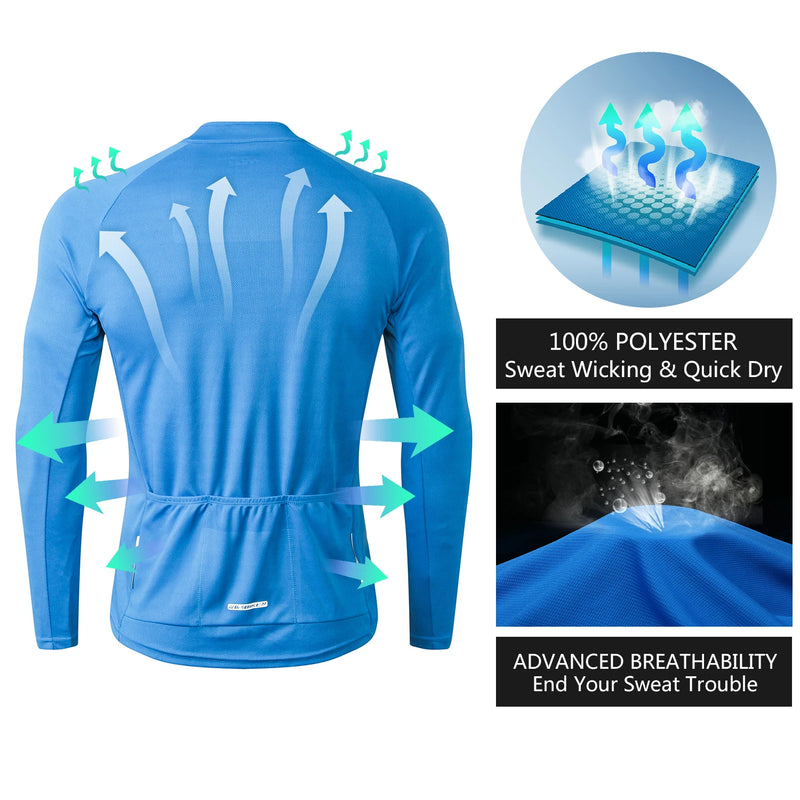 INBIKE Summer Cycling Long Sleeve Man Men's Bicycle Jersey Bike MTB Clothing Breathable Mesh Road Bike Top Jersey Up to 70% Off