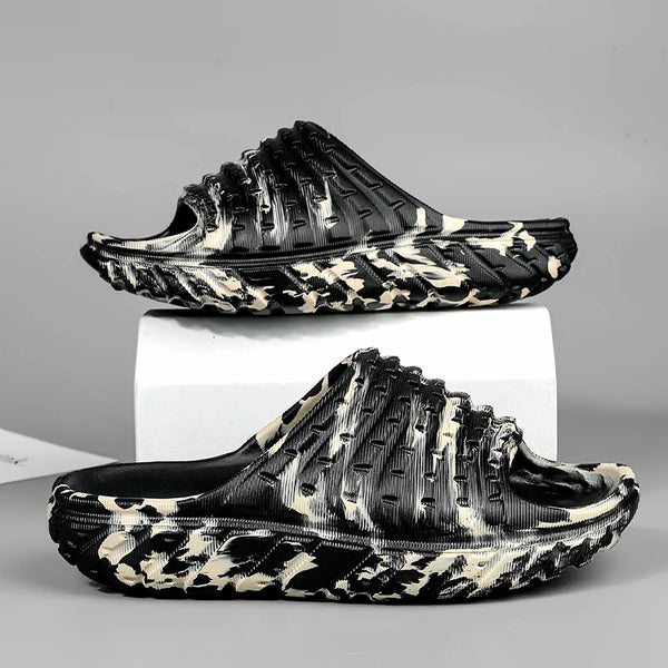 Mens Wide Toe Camouflage Slide Sandals Thick Platform EVA Open Toe Slippers Non Slip Comfort Casual Slides for Indoor Outdoor
