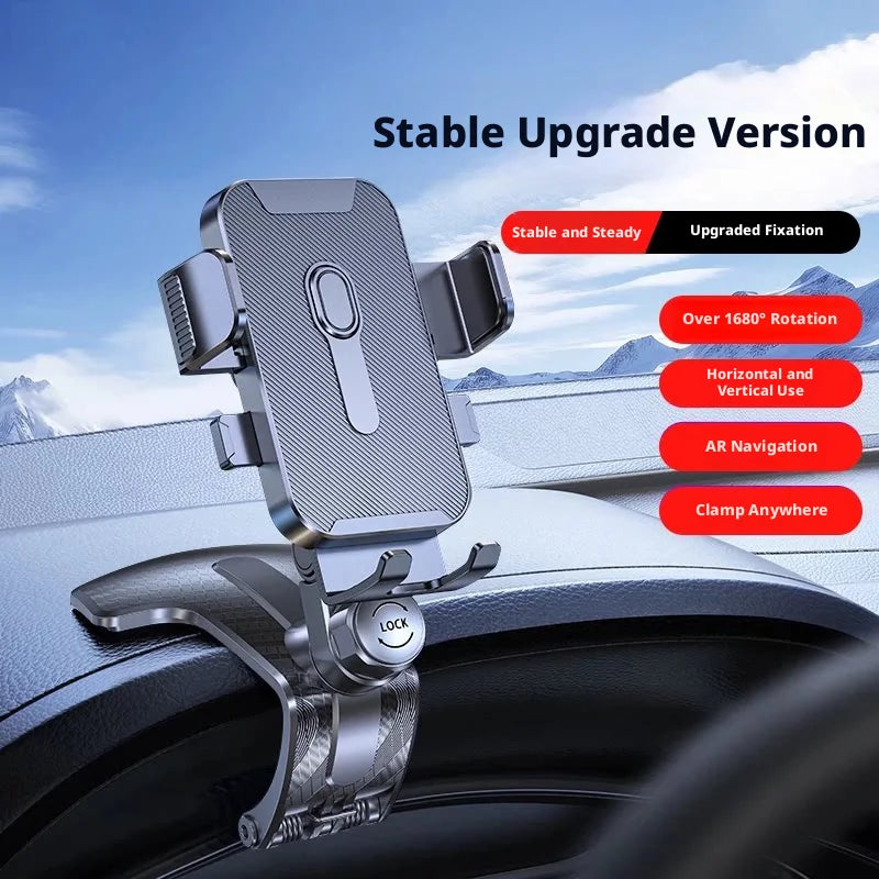 SEAMETAL Car Phone Holder Dashboard Clip Mount 360° Rotation Auto Cell Phone Stand Handsfree Smartphone Bracket for 4.7-7.2 inch
