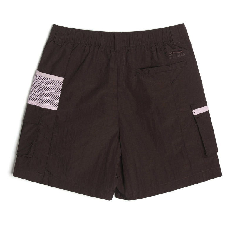 ខោខ្លីកីឡាសម្រាប់នារី Li-Ning ធ្វើពីប៉ូលីអាមីត 100% រាងរលុង ស្រួលពាក់ ទាន់សម័យ ខោលីនីង AKSV940