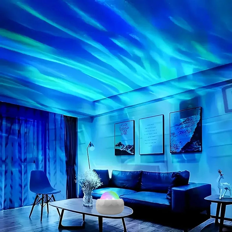 Northern Lights Starry Sky Projector Lamp USB 360° Aurora Ball Atmosphere Night Lights for with Remote Control Room Party Decor