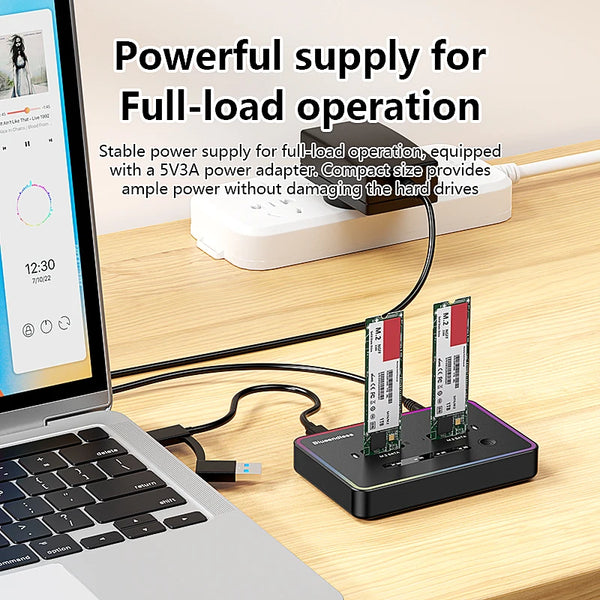 ប្រអប់ដាក់ SSD NGFF SATA ពីរប្រភេទរបស់ Blueendless Offline Clone សម្រាប់ SSD 2230 2242 2260 2280