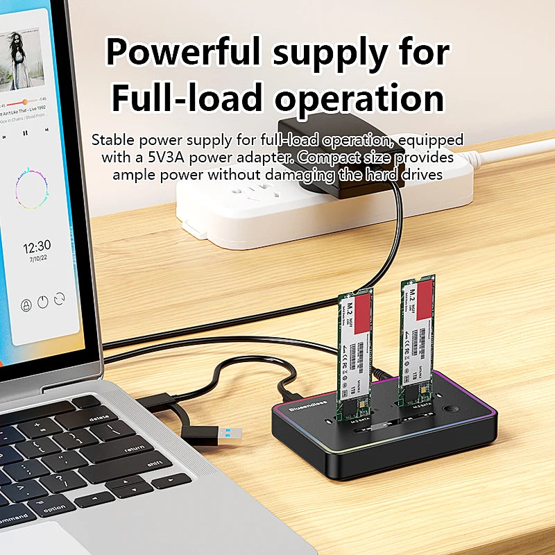 ប្រអប់ដាក់ SSD NGFF SATA ពីរប្រភេទរបស់ Blueendless Offline Clone សម្រាប់ SSD 2230 2242 2260 2280