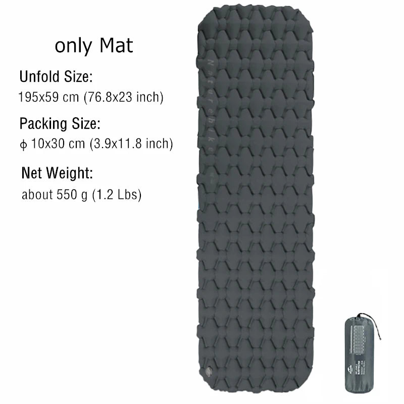 Naturehike Camping Mat Ultralight Sleeping Pad Outdoor Air Mat Portable Camping Folding Bed Beach Travel Inflatable Mattress