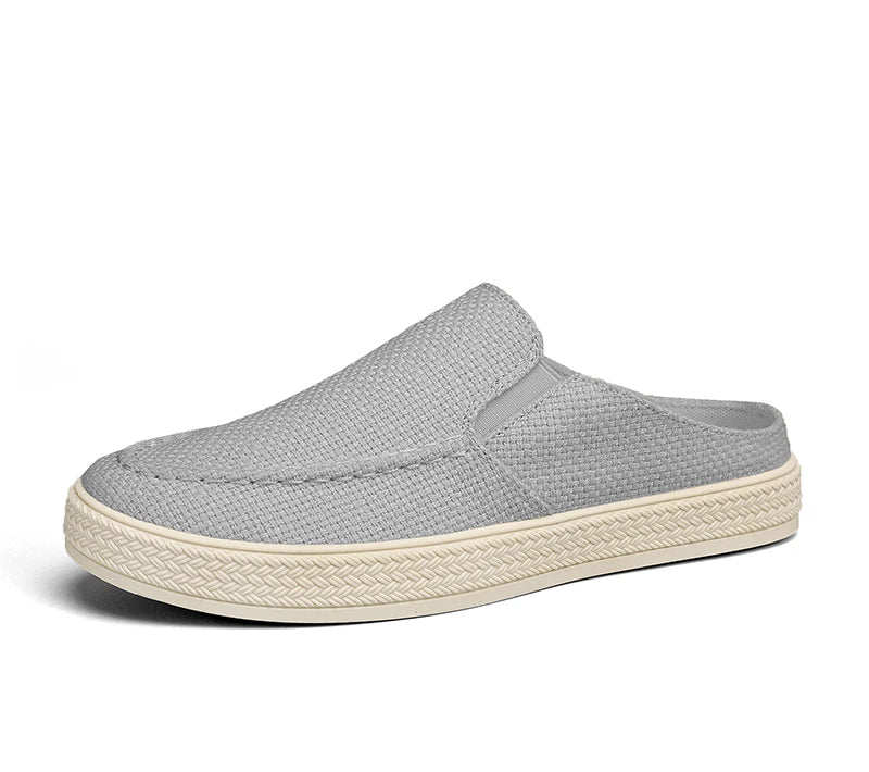 Men's Canvas Slippers Summer New Breathable Outdoor Soft-Sole Casual Slippers Party Sandals Joker Tide Half Slippers Cloth Shoes