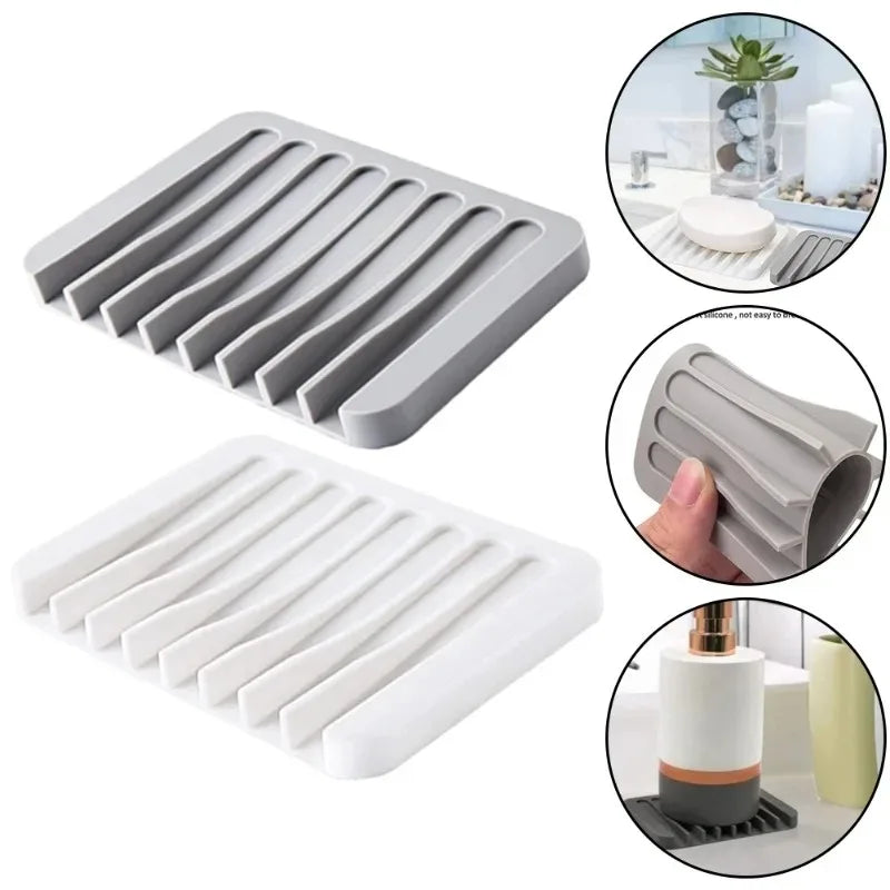 1pc Bathroom Anti-slip Soap Box Kitchen Drain Soap Holder, Simple Drain Soap Tray, Non-Waterlogging Soap Dispenser