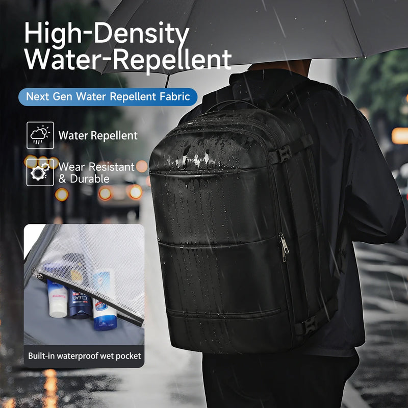 Tigernu Vacuum Compression Backpacks Men Travel Backpack Expandable USB Bag Large Capacity 17 Laptop Bags For School Cabin Bags