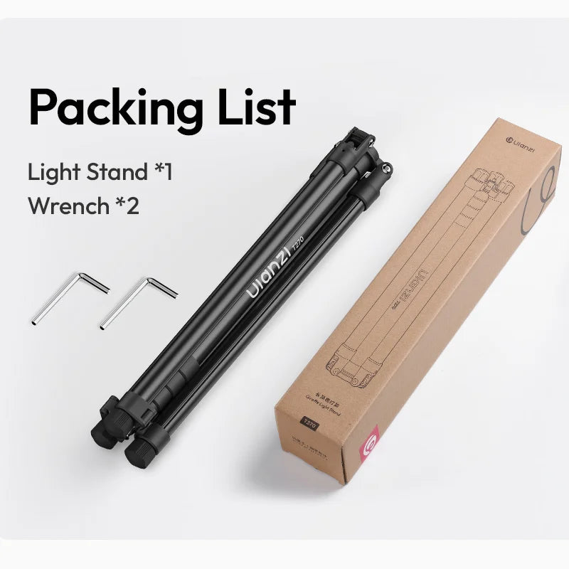 ជើងទ្រភ្លើងបត់បាន Ulanzi T270 2.7M សម្រាប់កាមេរ៉ា 40W Pro 120W 200W ភ្លើង Cob LED Softbox ជាមួយជើងទម្រសកល ផ្ទុកបានអតិបរមា 6kg