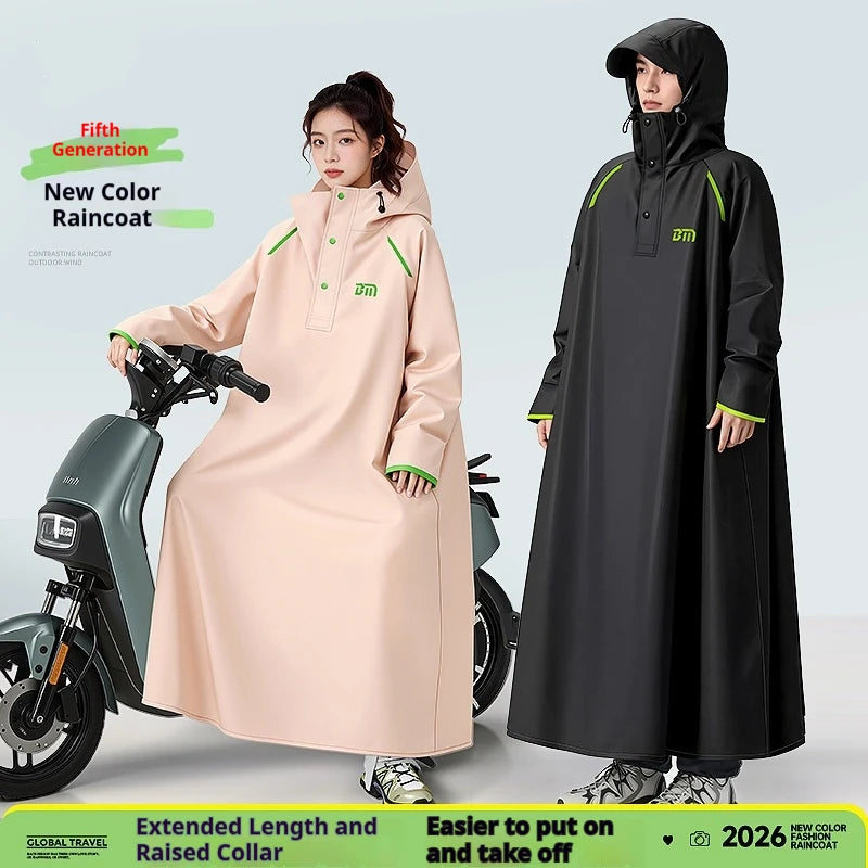 អាវភ្លៀង Poncho សម្រាប់ជិះម៉ូតូ ការពារភ្លៀងធ្លាក់ខ្លាំង ក្រាស់ពេញរាងកាយ រថយន្តប្រើថ្មអគ្គិសនី