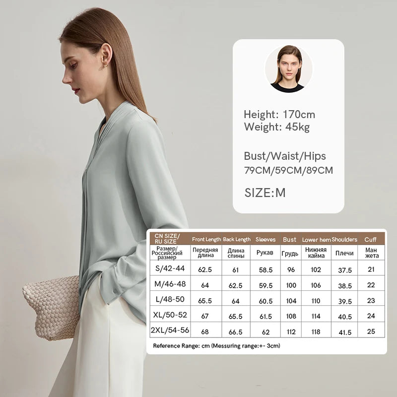 អាវ Amii Minimalist Chiffon សម្រាប់ស្ត្រី អាវតូច ក V ដៃវែង រចនាប័ទ្មធ្វើដំណើរ អាវធំត្រង់រាងបំពង់ 12511095