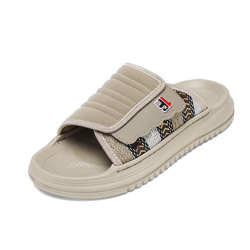 Men's one strap slides slippers summer fashion breathable light comfort outdoor beach walking soft sole non slip casual slippers