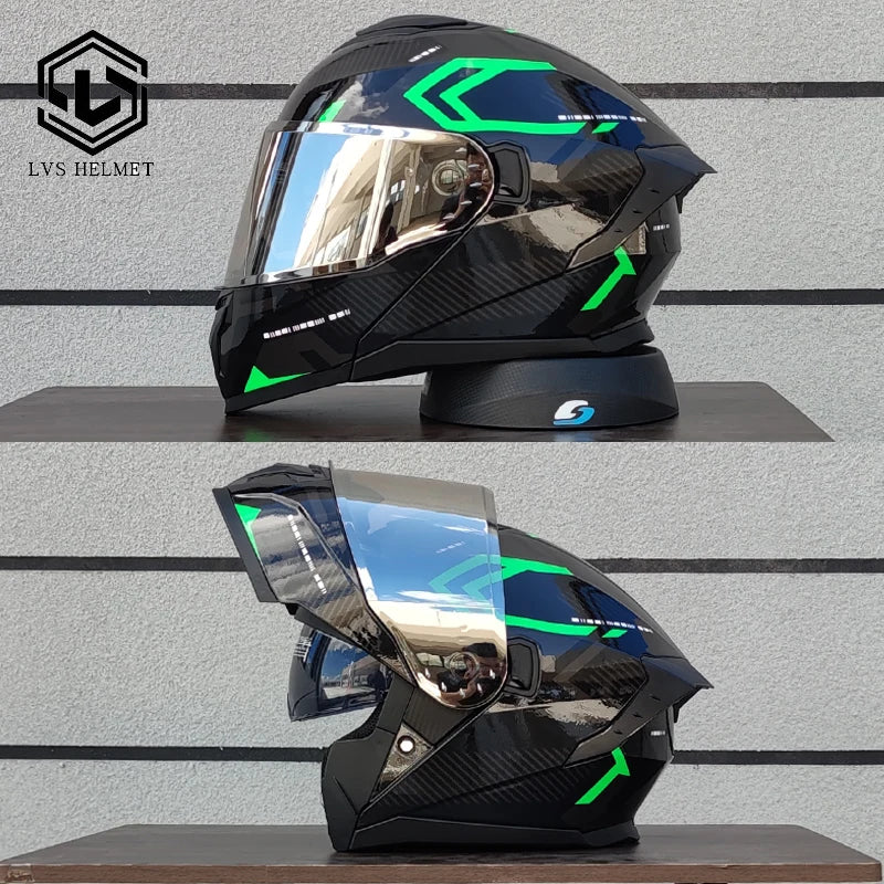 2025 latest motorcycle helmet modular flip helmet casque moto semi full duplex helmet suitable for both men and women LVS-909