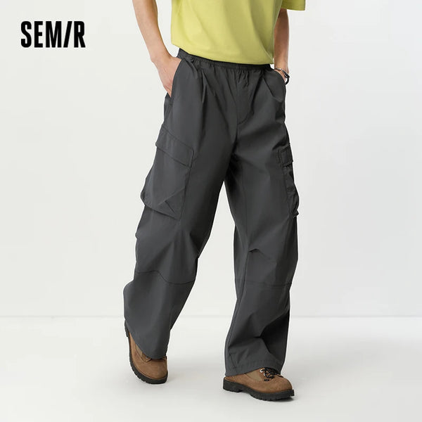 ខោបុរស Semir ត្រជាក់ស្ងួតលឿនជង្គង់ផ្នត់សម្លៀកបំពាក់ធ្វើការខោវែងកោងរដូវក្តៅឆ្នាំ ២០២៦ រលុងត្រង់ធម្មតា