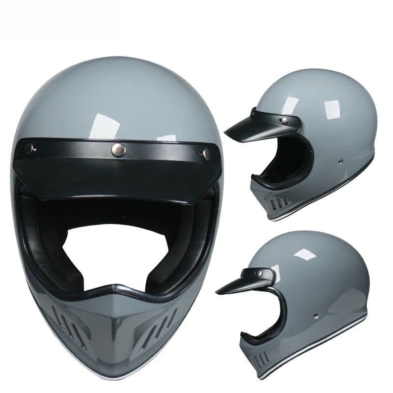 Retro Motorcycle Helmet, Retro Coffee Racer, Personality, Full Face, DOT Certified, Jet
