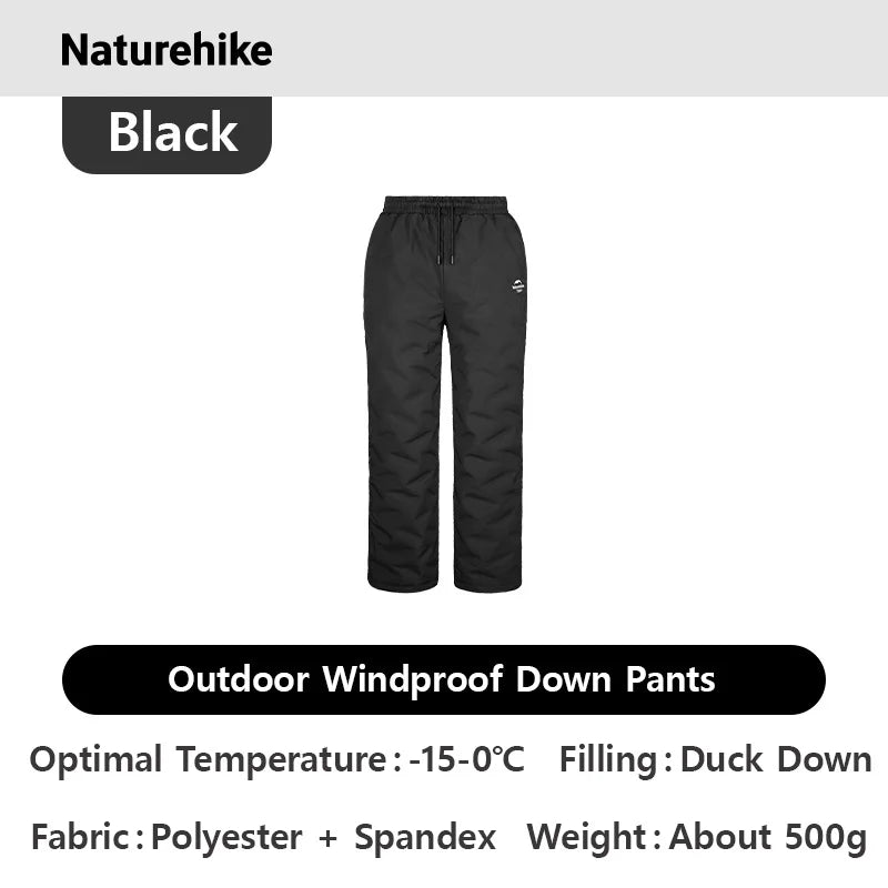Naturehike Duck Down Pants 750FP Outdoor Men's Women Waterproof Waterproof Winter Pants Skiing Camping Hiking Thicken Trousers