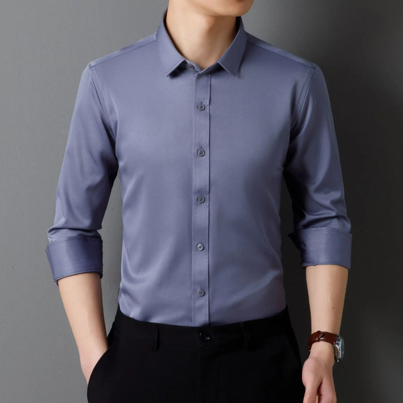 Deep Purple Men's Dress Shirt, Perfect for Weddings, Parties, Business Events, and Performances. White,Black,Blue,Red,Gray,Pink.