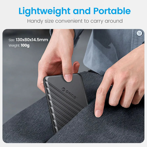 ORICO MicroB USB3.0 2.5 Inch External Hard Drive Enclosure SATA 5Gbps Support UASP for PC Laptop - HDD/SSD Case