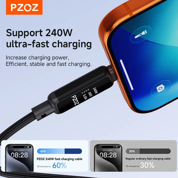 PZOZ for usb c to type c super charger fast charging cable iphone iPad Macbook Xiaomi Samsung oppo realme mobile phone cables