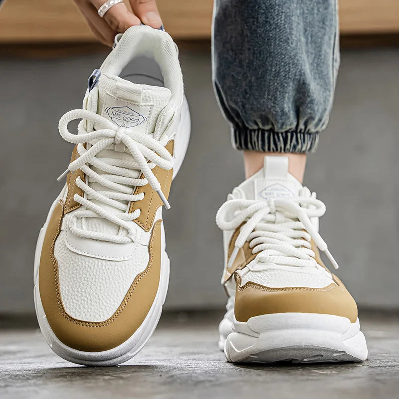 Men's Thick sole casual sneakers four season breathable light soft-sole non-slip fashion outdoor running shoes speed sports shoe