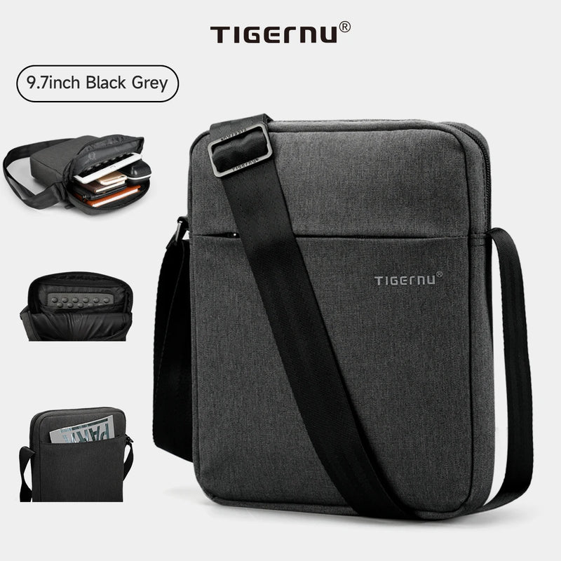 Tigernu Men Messenger Bags Waterproof Shoulder Bags For Men 9.7 11inch IPad Bag Male Business Bags Crossbody Bag Slingbag Mini