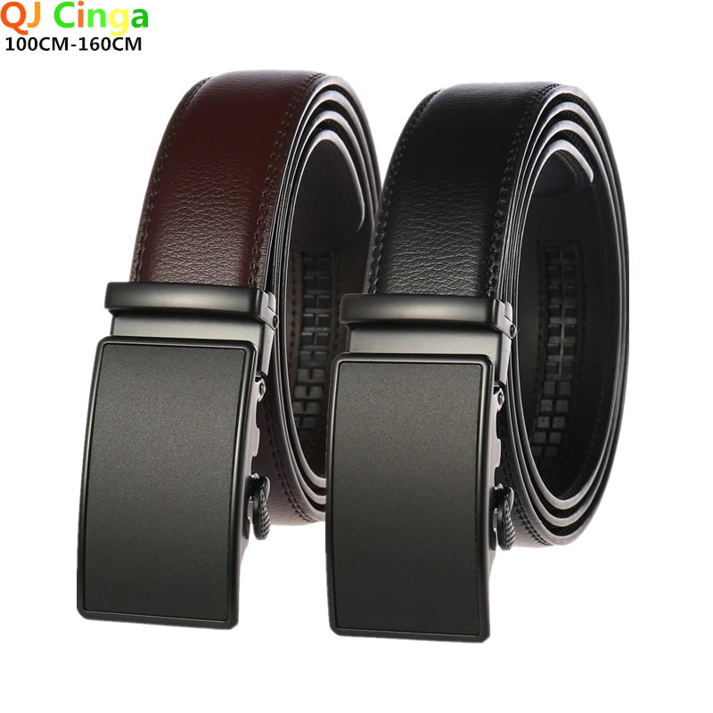 (90cm-200cm) Men's Black Belt, Automatic Buckle Belts, Business Casual Waistband, 90cm-140cm,150cm,160cm,180cm,190cm