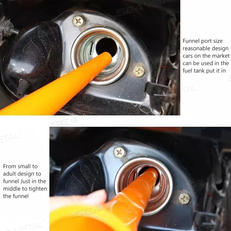 SEAMETAL 1/2pcs Car Long Stem Fuel Funnel Oil Fuel Filling Tools Anti-splash Plastic Oil Funnel Car Motorcycle Refueling Tools