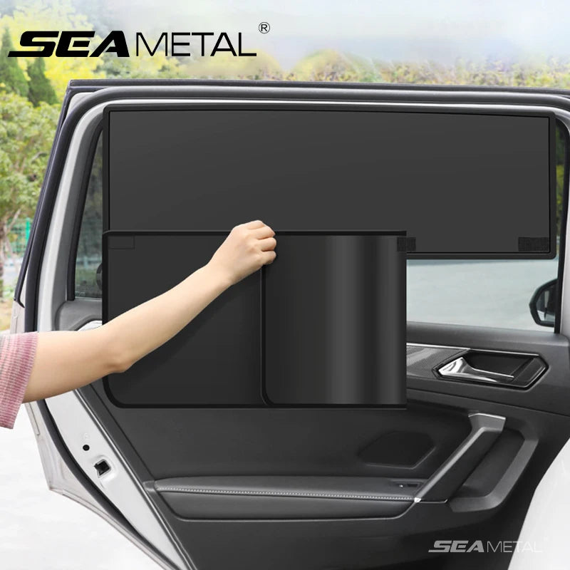 SEAMETAL Magnetic Car Sunshade Cover Thicken Middle Paste Design UV Protection Curtains Sun Shield Covers for Car Accessories