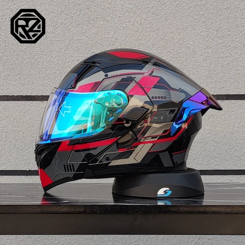 ORZ's latest high-quality modular flip helmet cascos para motos motorcycle dual lens full helmet capacity DOT approved