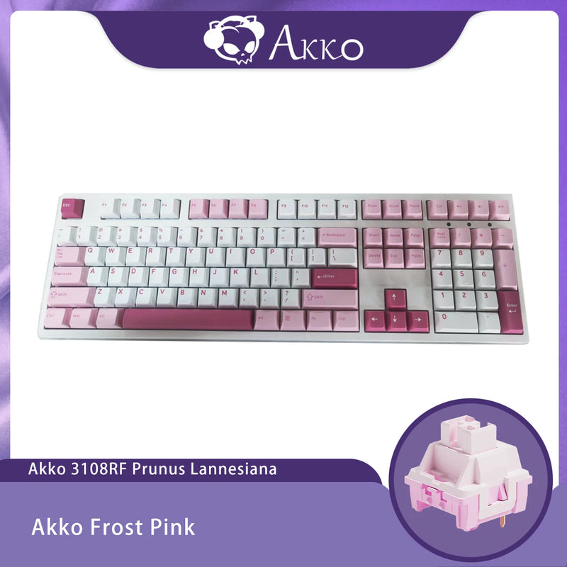 Akko 3108RF Prunus Lannesiana Mechanical Keyboard 108 Keys Cherry Profile USB Type-C/2.4G Wireless Dual Mode PC Gaming Keyboard