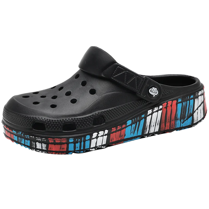 Summer new Eva Breathable lightweight men's Casual Slip on Beach slipper Waterproof Garden Shoes outdoor hollow walking slippers