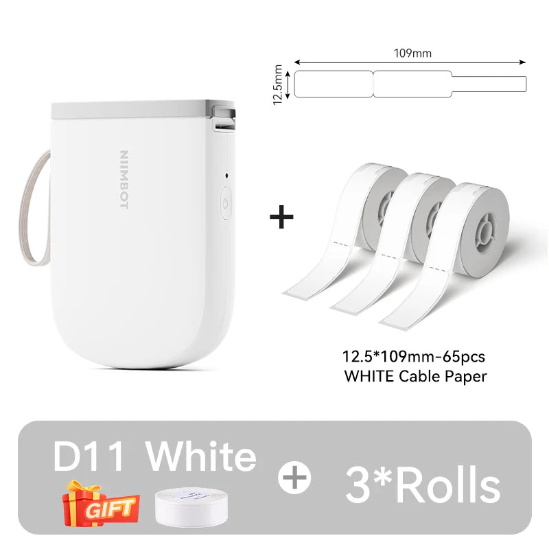 NIIMBOT D11 New Version Label Printer Mini Portable 300DPI Bluetooth Wireless Label Maker Name Tag Kitchen Sticker PrintingMaker