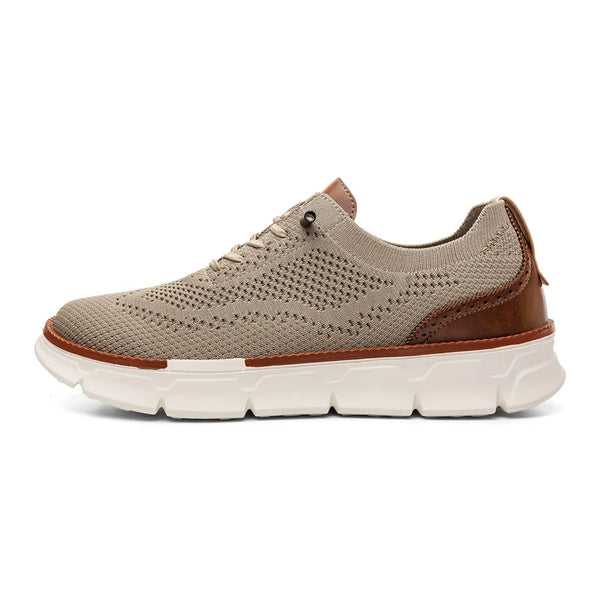 Wide Toe Men Breathable Knit Oxford Shoes Slip on Business Platform Sneakers Comfort Walking Shoes for Wide Feet & Swollen Feet