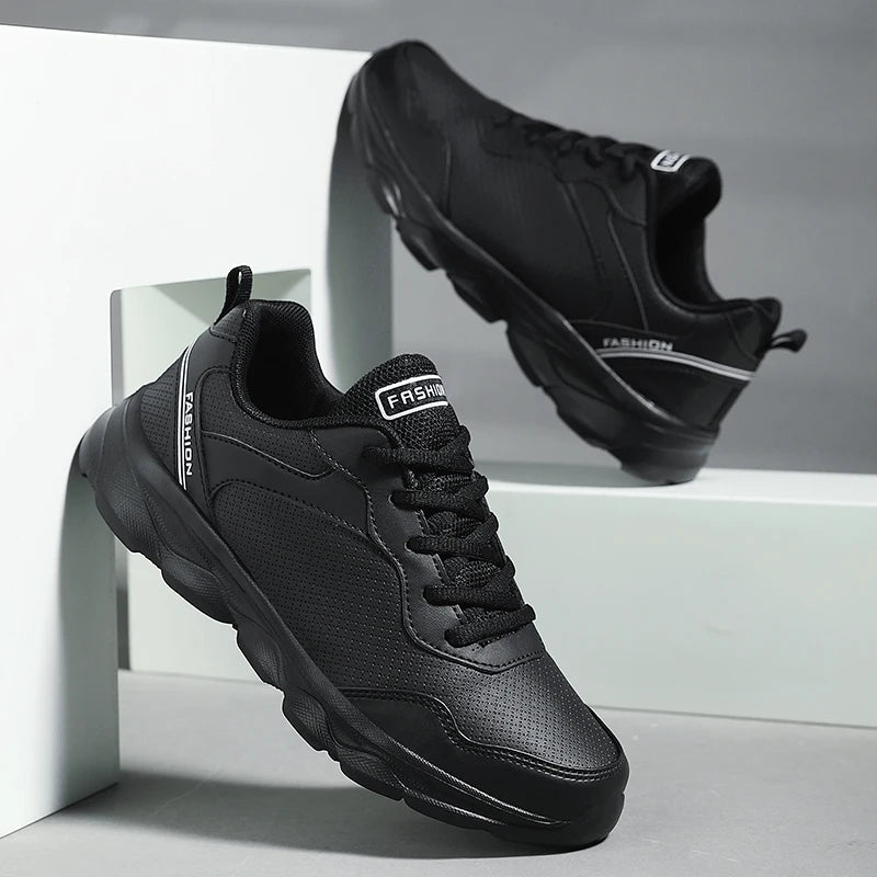 Womens Running Shoes New Leather Lightweight Fashion Casual Lace-up Sneakers Flat Comfortable Tennis Shoes for Women