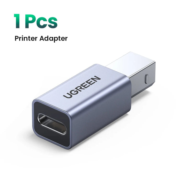 Ugreen USB 2.0 Printer Adapter USB Type c Adapter For Printer Hard Drive Base Fax Machine Scanner USB 2.0 Type c Printer Adapter Grey CHINA
