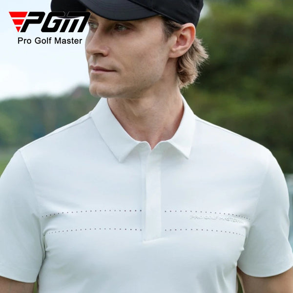 PGM Men's Golf Short Sleeved T-shirt for Spring and Summer Sun Protection, Breathable Polo Top Clothes YF871