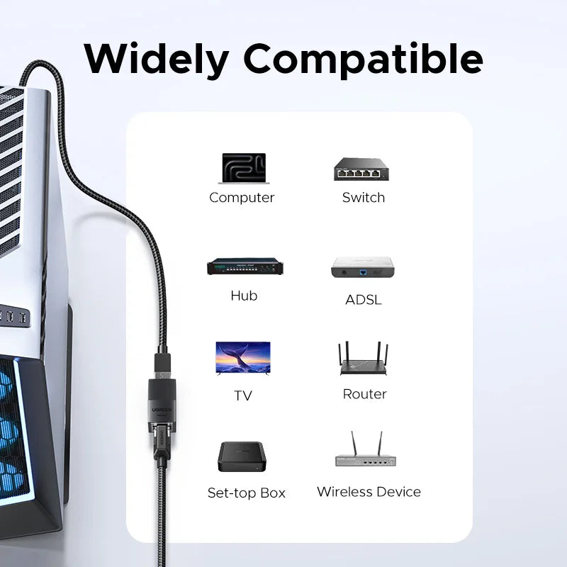 UGREEN 10Gbps RJ45 Connector Network Ethernet Extender PoE for Cat8/7/6A/6/5 Ethernet Cable Adapter Gigabit Female to Female
