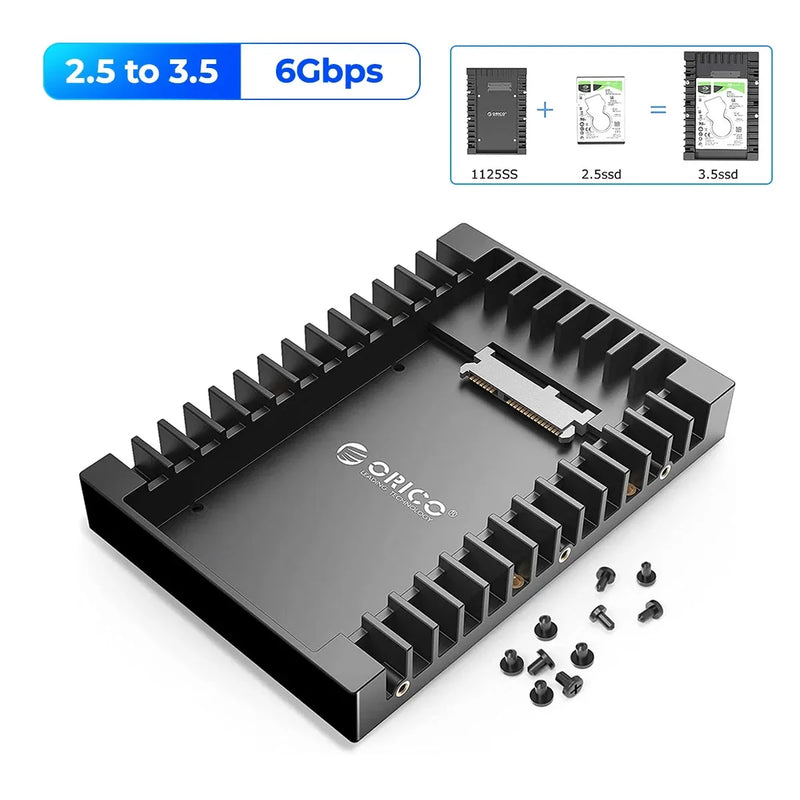 ORICO Hard Drive Caddy Adapter 2.5 SATA MSATA NGFF to 3.5 Internal Drive Bay SSD Converter Mounting Bracket Caddy Tray SATA 3.0