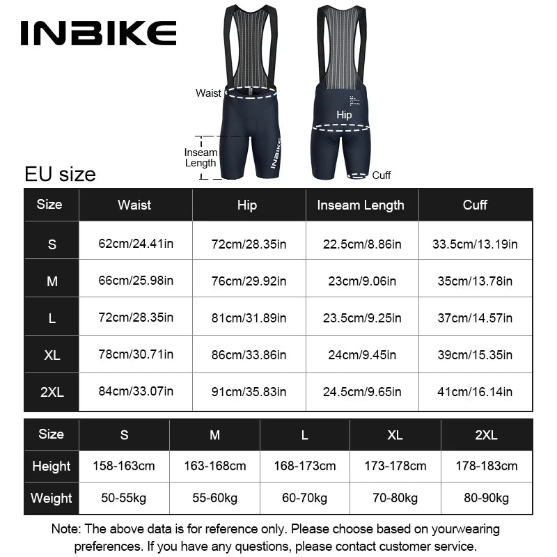 INBIKE Men's Cycling Bike Bib Shorts 4D Padded Breathable Summer Road Bike Biking Clothing for Cycle Bicycle Bib Tights Padding