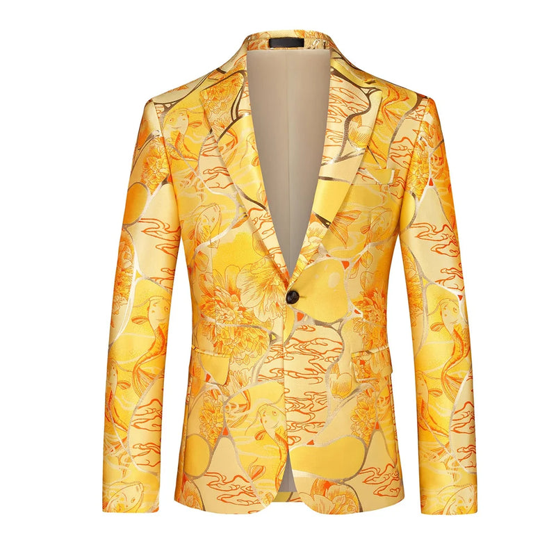 Men's Red Single-Button V-Neck Suit Jacket, Asian Sizing Long Sleeve Coat, Wedding Party Wear Blazers. 2026 New