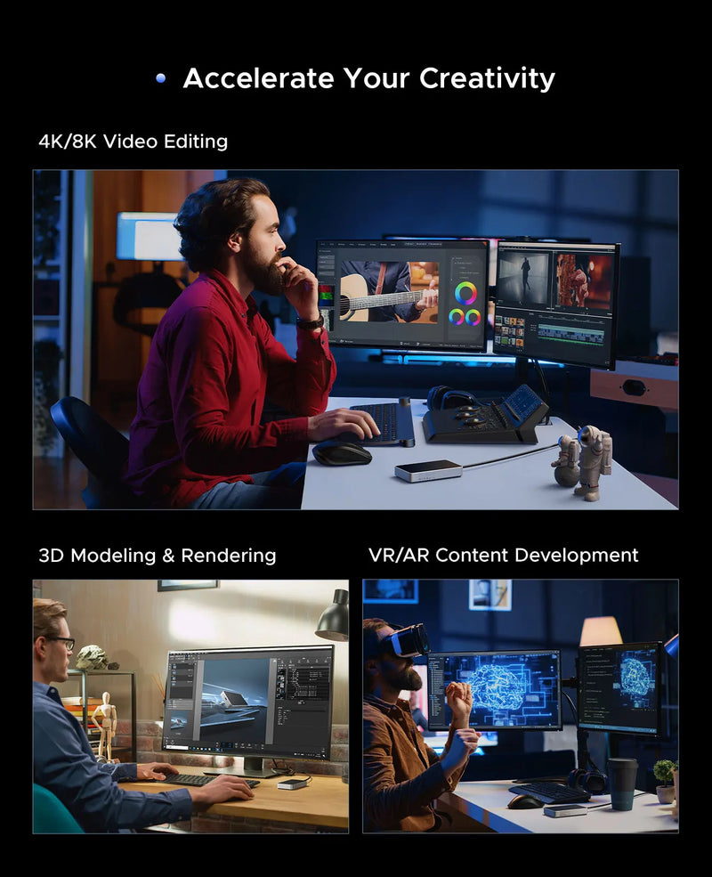 ORICO 80Gbps Thunderbolt 5-Compatible SSD Enclosure with Fan Cooling JHL9480 Chip for 80Gbps USB4 M.2 NVMe for Macbook