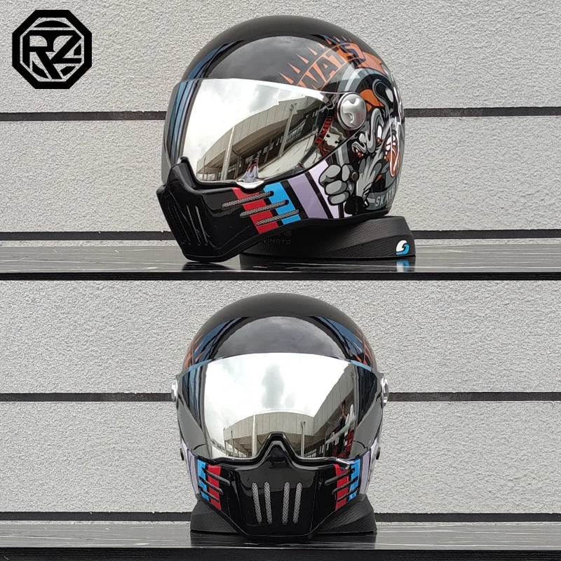 Retro motorcycle helmet ABS Light cruiser full coverage helmet for men and women DOT approved