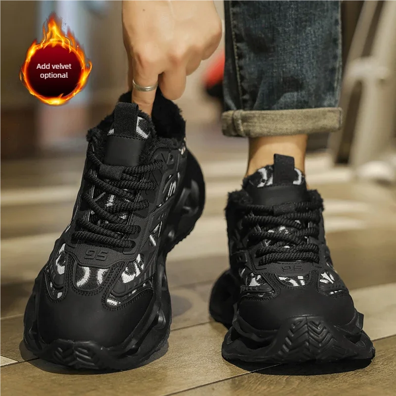 Men's winter youth comfortable fashion casual outdoor wear-resistant cotton warm shoes plus size non-slip wear-resistant boots