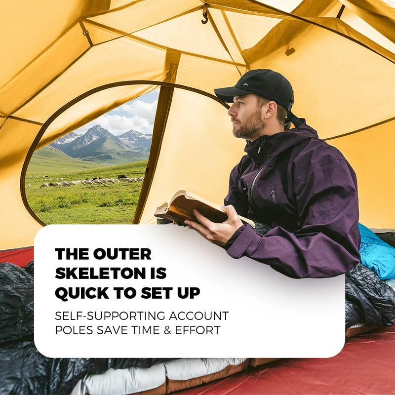 Naturehike 2026 New Mountain Leaping Ultra Light Outer Skeleton Hiking Tent with Entrance Hall Outdoor Portable Hiking Tent