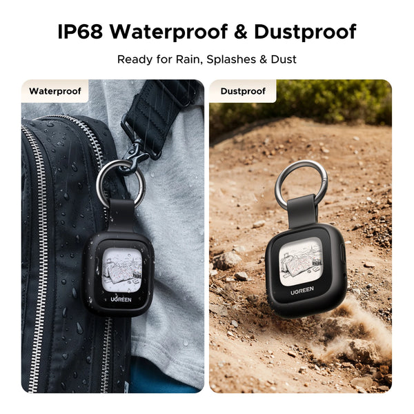 UGREEN Finder Custom E-Ink Display Tracker Tags (iOS Only)  Bluetooth Air Smart Tags Item Finder Compatible with Apple Find My