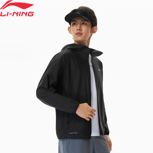 អាវ ហាត់ប្រាណ បុរស Li-Ning អាវ ខ្យល់ LN ការពារទឹក ប៉ូលីអាមីត រាង ធម្មតា ទន់ និង អាច ដកដង្ហើម បាន បែប បុរាណ LiNing Fitness អាវ AFDW475
